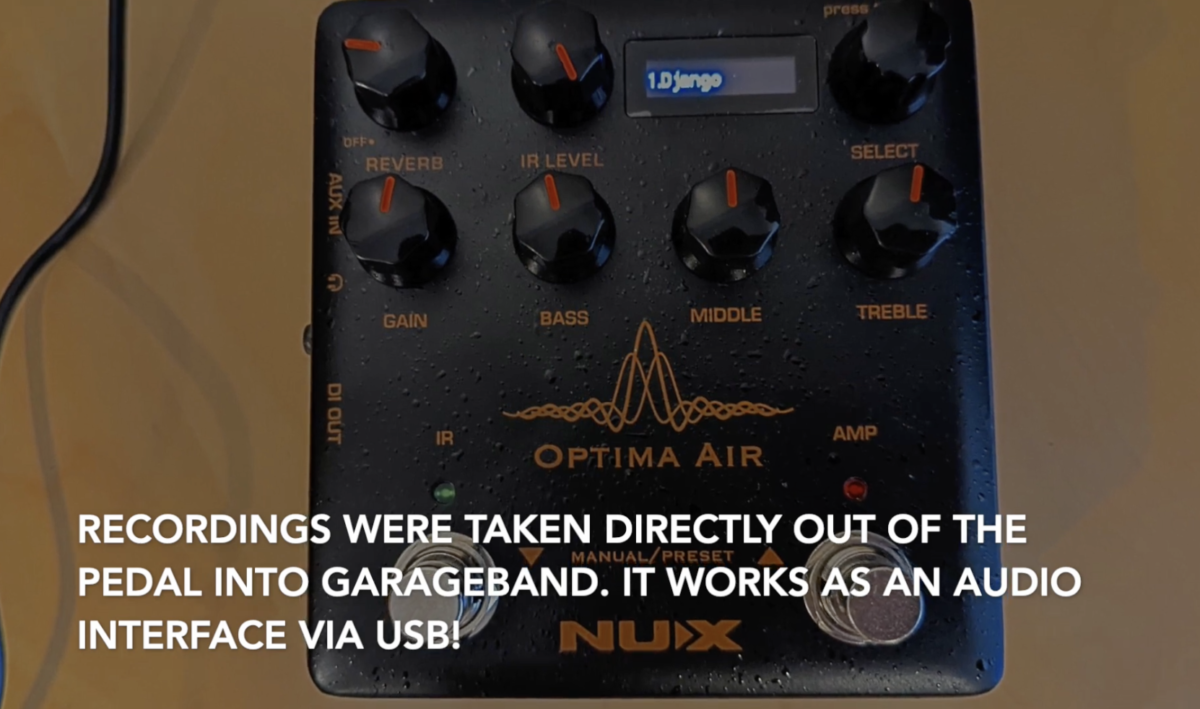Nux Optima Air: Piezo pickups can actually sound like microphones